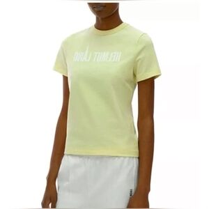 Helmut Lang Woman's Pale Yellow Short Sleeve Tee